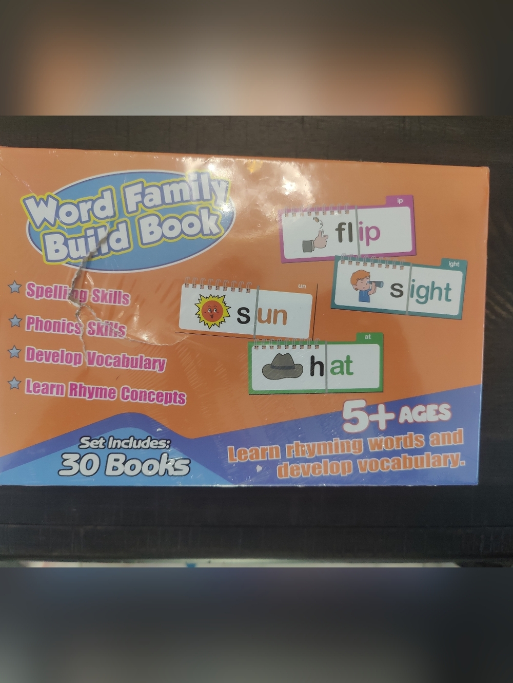 Family Rhyming Flip Book - Orange & Blue Educational Set